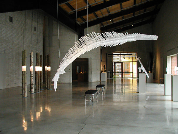Marine Avifauna, with cast glass, steel armature, and silicone by Ione Thorkelsson.