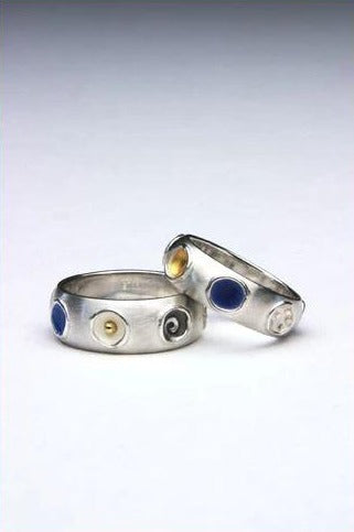 Multicolour Enamel rings. 