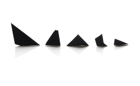 Geo Shard Stud earrings with powder-coated copper on surgical stainless steel posts are tiny and bright and wonderfully irregular. We have a wide selection of colours in the gallery!