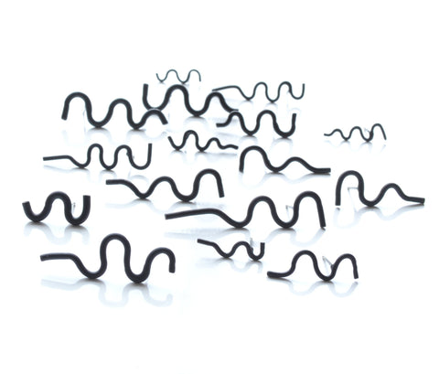 Squiggle stud earrings are colourfully powder coated copper on surgical stainless steel posts. Each is sold as a  single earring so different combinations are possible. We have a wide selection of colours in the gallery!