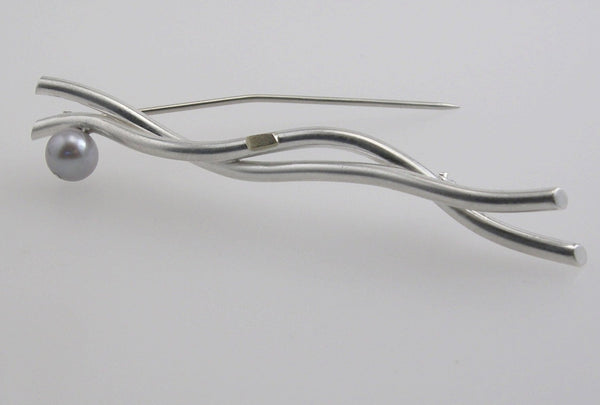 pearl double branch brooch