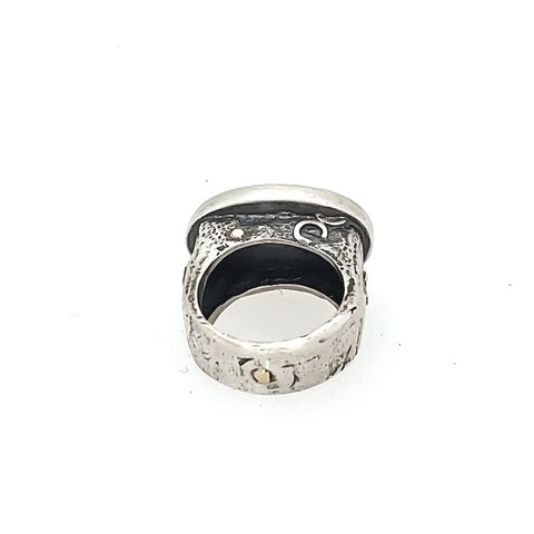 Magnetite with jadeite ring, back
