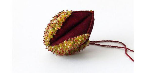 Beaded felt pendant by Yael Krakowski